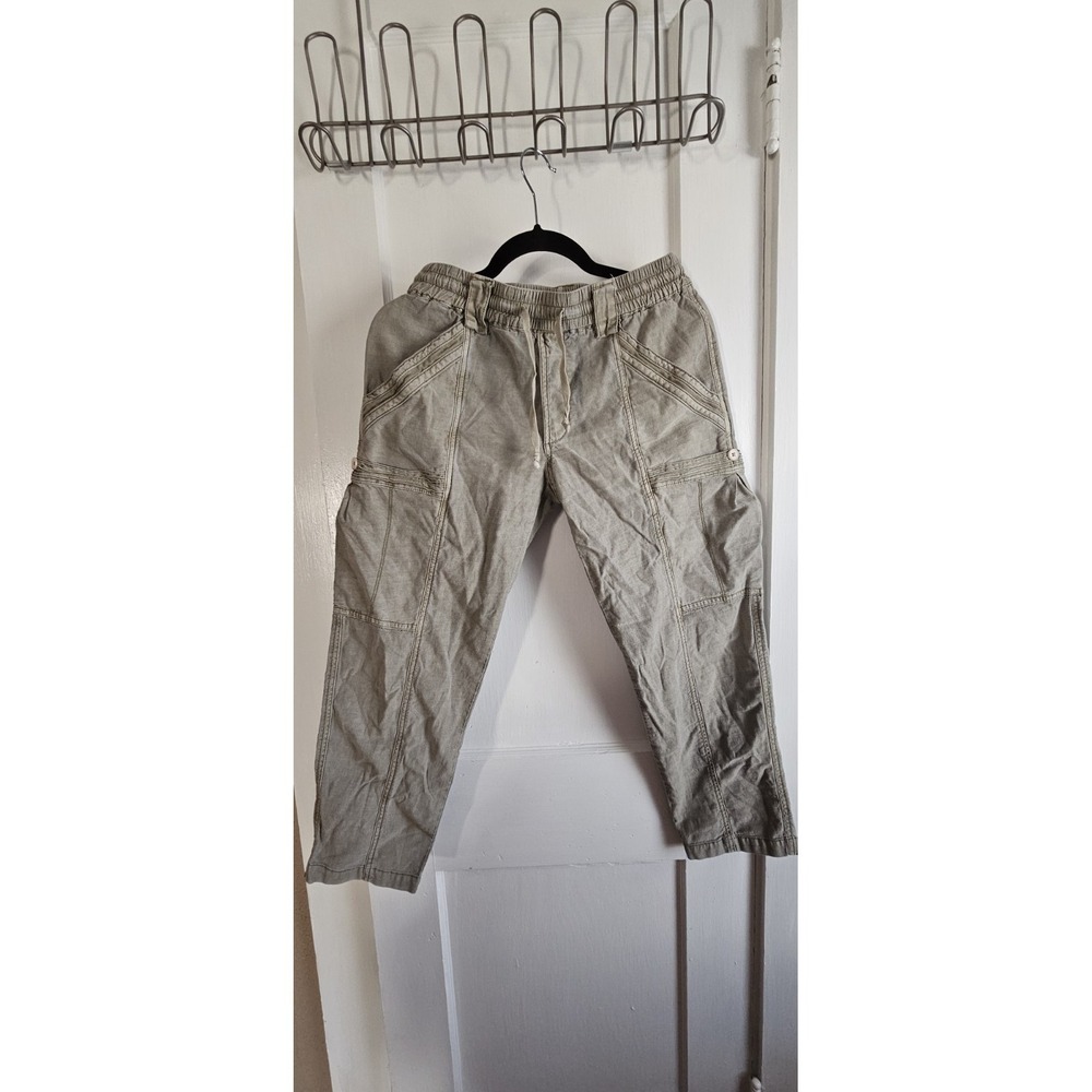 by ANTHROPOLOGIE green cargo pants drawstring cotton lyocell woman Petite Sz 24P